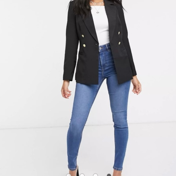 Missguided Jackets & Blazers - MISSGUIDED Black Blazer with Gold Buttons